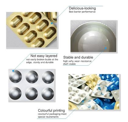 Stagnola fredda di alluminio di alluminio della forma per le capsule d'imballaggio delle compresse delle pillole della bolla
